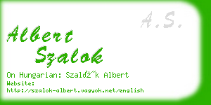 albert szalok business card